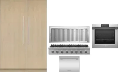 6 Piece Package Includes Refrigerator, Freezer, Cooktop, Wall Oven, Hood And Dishwasher